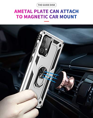 Coque antichoc Samsung A52 de qualité militaire métallique argent - 3