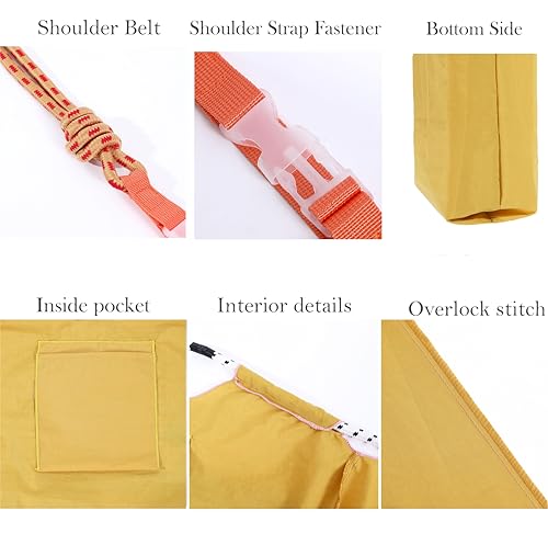 Image of Ball&Chain Stylish Embroidered Nylon Tote Bag for Women - Perfect for Shopping,Travel, Beach, and Ideal Birthday Gift! (Yellow, Medium)