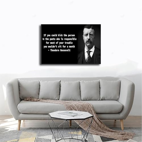 Poster citation Theodore Roosevelt 50x75 cm impression sur toile