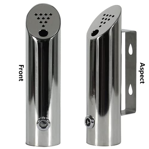 Stainless Steel Wall Mounted Trash Can - Outdoor Waste Receptacle for Commercial Use, Ideal for Shopping Malls & Offices, Durable Cylinder Design for Easy Disposal