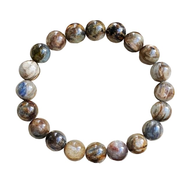 Yonku Hand_Crafted 9mm Natural Blue Kyanite Cat Eye Crystal Stretch Beads Bracelet Pack Of 2 Bracelet YO-BRACE-23970