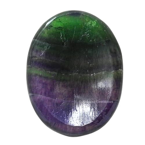 Image of Amazing Gemstone Fluorite Worry Stone and Healing Crystals - Piedra Crystal Fidget for Gift, Meditation, Calming, Relaxation, Stress Relief