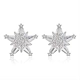 Elegant and classic studs Five-pointed Star Crystal Zircon Earrings Women\'s Fashion Temperament Ear Nails Simple Personality Night Sky Star Creative Model