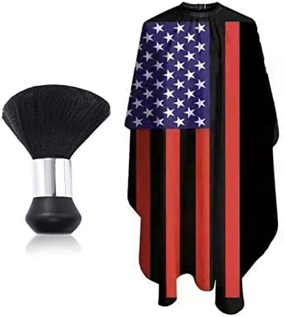 Barber Cape,Hair Reducing Cape with Barber Brush for Salon of Anti-Static, Light-weight,Waterproof and 1PCS Hair Reducing Brush-Greatest Barber Provides of Hair Reducing Equipment (USA flag)