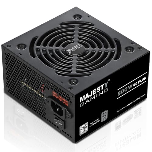 Majesty 500W Power Supply | 80+ Efficiency | Non-Modular | Low Noise | ATX Compatible | 105C Capacitors | 3 Year Warranty | Black