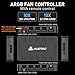 Auotac ARGB Controller PWM Fan Hub with RF Remote, (Connect Ten Case Fans, 5V 3Pin ARGB & 12V 4Pin PWM Fan Connector, Dual SATA Power Input, Magnetic Suction), Black