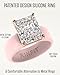 Rinfit Silicone Ring with Stone - Emerald Cut Cubic Zirconia Solitaire Engagement Ring for Women - Rubber Wedding Bands - Pink/Rose Gold - Size 6