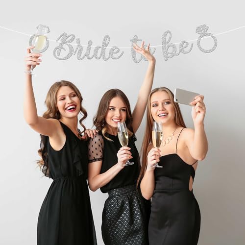 Pre-Strung Bride To Be Banner - Silver Glitter Bridal Banner in Script by Perfect Occasion - Used condition - Image 6
