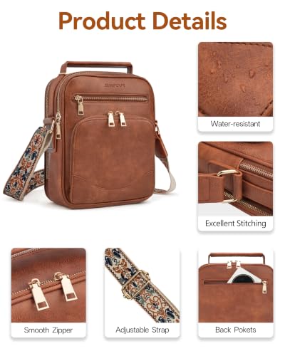 Image of Large Crossbody Bags for Women,Boho Strap Vegan Leather Purse | Built-in Wallet RFID Womens Crossbody Purse,Structured, Multi Pockets, Versatile Shoulder Bag for Travel,commuting,daily