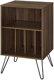 Ameriwood Concord Turntable Stand, Laminated paricleboard, MDF, Metal, Walnut, 52.58 x 45.72 x 86.61 cm