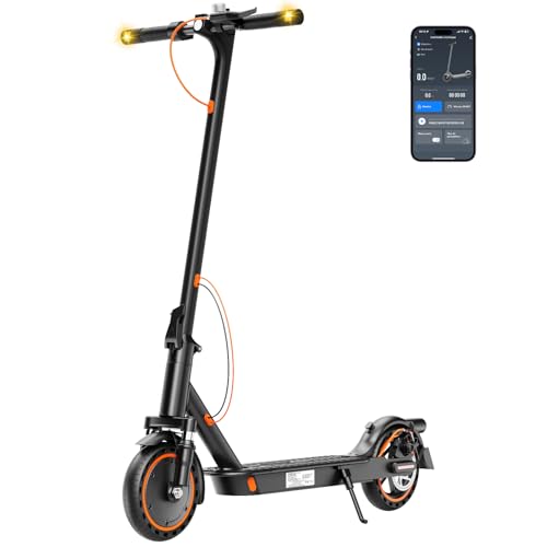 T6S Trottinette Electrique Adulte antivol Ultra Legere, Autonomie 30km Trotinette Électrique Pliable avec Clignotants Suspension Batterie 36V 7,8Ah, pneus nid...