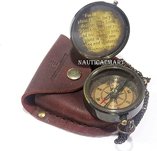 Brújula Nautical-Mart de Latón Grabada con Poema miniatura 1
