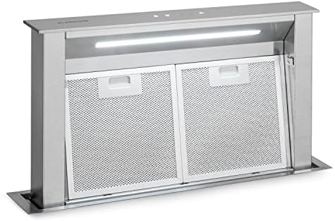 Klarstein Downdraft Cooker Hoods 60cm, Extractor Fan for Kitchen, 576m³/h Airflow, Grease Extractor Fan Filters, 10 Fan Modes, Recirculating Cooker Hood Mode, A+ Energy Efficient Kitchen Extractor Fan