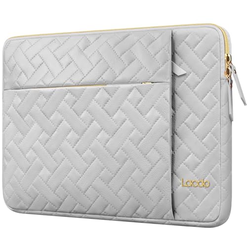 Image of Lacdo Laptop Sleeve Case for 15 inch New MacBook Air M3 A3114 M2 A2941 2024-2023, 15 inch MacBook Pro A1990 A1707, Dell XPS 15 Plus Computer Bag with Accessory Pocket, Water-Resistant, Space Gray