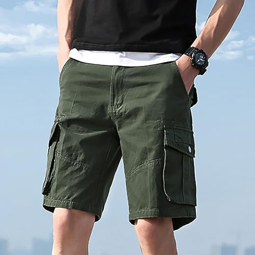 Men's Summer Casual Shorts Lightweight Breathable Comfortable Regular Fit Outdoor Cargo Pants with Pockets for3