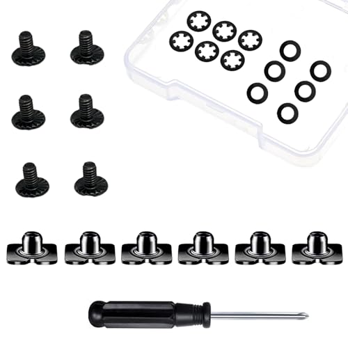 Fortunemee Football Back Plate Hardware - Screws Nuts Washers Gaskets Chicago Screws for Adult & Youth Football Backplates - 6 Sets