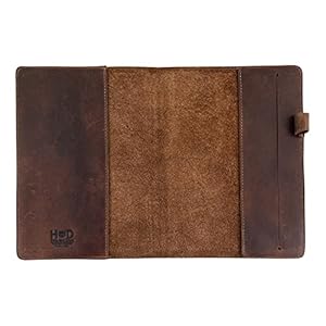 Hide & Drink, Case for Hardcover Leuchtturm A5 (5.75 x 8.25 in.) Notebook, Protective Cover for Journal, Personal Planner, Full Grain Leather, Handmade Writing Accessory, Bourbon Brown