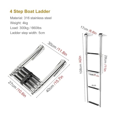 Escalera telescópica para piscina con 4 peldaños miniatura 4
