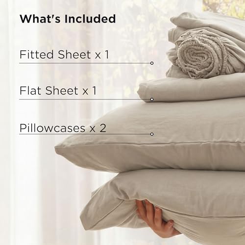 Image of Bedsure Deep Pocket Twin Sheets, 4 Piece, Prewashed Ultra-Soft, 18-inch | Extra Deep Pocket, Breathable, Secure Fit, Hotel Luxury Bed Sheets, Lightweight, For Air Mattress, Guest Bedroom