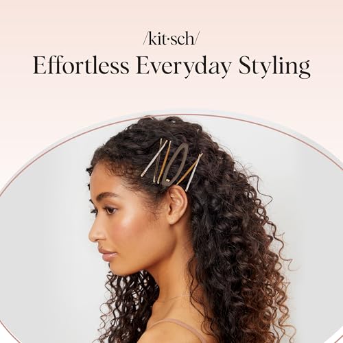Kitsch Gold Metal Bobby Pins & Snap Clips For Hair -Sedona, 8pcs | Securely Pins and Clips Bangs, Pinned-Back Hairstyle – Stylish Hair Accessories For Women – Ideal For Events, Daily Wear - image 8
