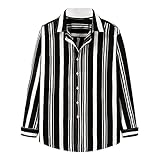 Herren Casual Buttons Stripe Print Turndown Langarm Cardigan Business Shirt 2530demantel miro Earth-red, kurzärmliges Funktionsshirt, kompressionspassform lv herrenübergröße 3-7xl Oversized