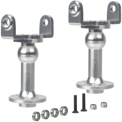 HobbyMarking RC Aluminum C-Hub Drive Axle/Shaft Tube w/Bearings for Tamiya Super ClodBuster Bullhead Truck Car Upgrade Accessories (Silver)