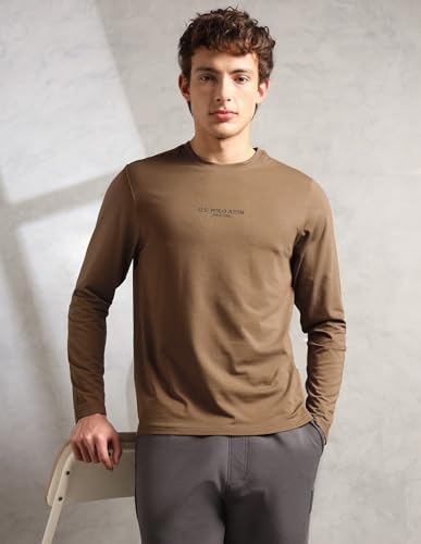 Image of U.S. Polo ASSN. Mens PE006 Supima Cotton Brethable Full Sleeve Lounge T-Shirt
