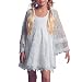 Carat Flower Girls Dresses Vintage Lace Long-Sleeve Communion Wedding Party Dress White Size 8
