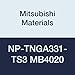 Mitsubishi Materials NP-TNGA331-TS3 MB4020 CBN TN Type Petit Tip Neg. Turning Insert with Hole, General Cutting Grade MB4020, TS Honing/No Wiper, 3 Tip, 0.016" Corner Radius, 0.375" IC, 0.187" Thick