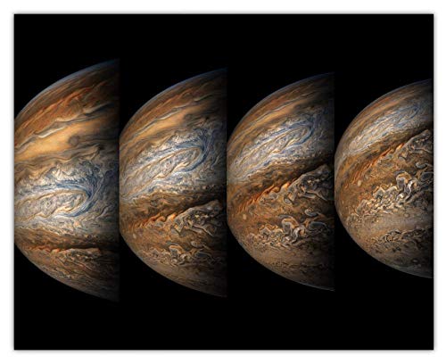 Juno Spacecraft Jupiter Swirls Wall Art Print: Unique Room Decor for Boys,...