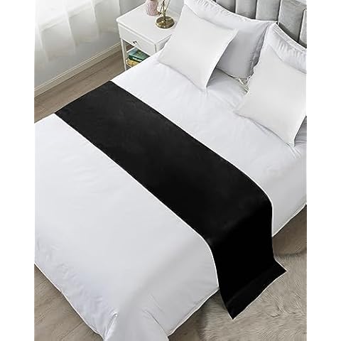 DecorLovee Black Bed Runner Cover