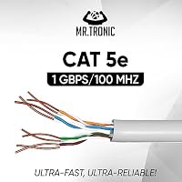 Mr. Tronic 25m Ethernet Netzwerkkabel Cat 5E, LAN Netzwerkkabel Für Schnelle & Zuverlässige Internet, AWG24 Massenkabel Cat 5E | Bulk Kabel 1 Gbps, 100 MHz, UTP CCA (25 Meter, Grau) – Ansicht 3