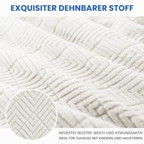 YSTELLAA Strecken Bettkopfteil Bezug, 150CM, Weiß – Ansicht 4