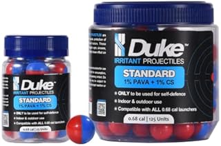 Duke Standard Non-Lethal Self Defense .68 Caliber Pepper Projectiles - (25 Count) | Premium Pepper Spray Balls - 1% PAVA + 1% CS