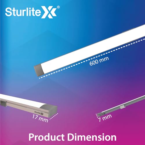 Image of Sturlite Zephyr 10W LED Cabinet Light| 6K Cool White Color Temperature| Sleek Aluminium Built & 600 mm Long Body| Energy Efficient Linear LED Light for Kitchen, Study, Wardrobe - Pack of 2