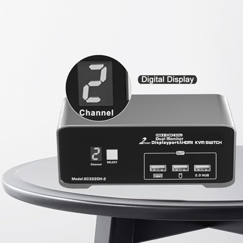 KVM HDMI DP 2 PC double écran 4K 60Hz switch USB pour deux ordinateurs switch HDMI - 2
