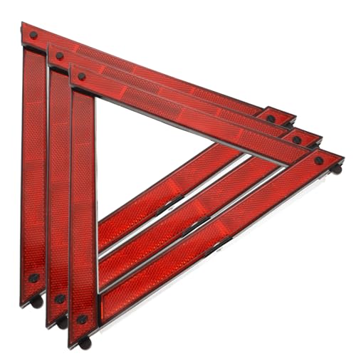 Triangle de signalisation Amosfun lot de 4 ensembles de sécurité en plastique ABS néon - 3