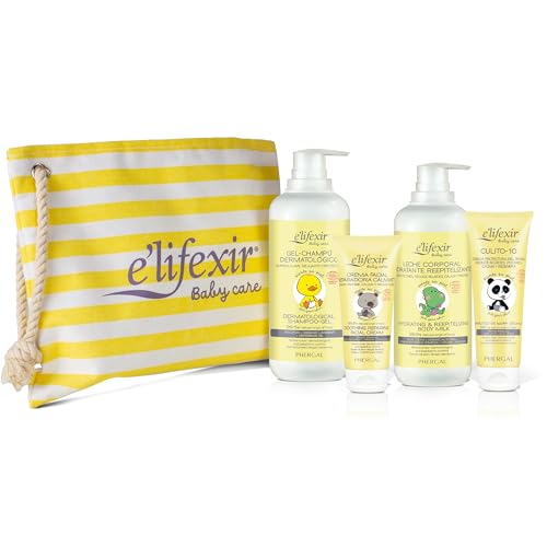 Miniatura 5 de Elifexir Baby Care, Set De Regalo Para Bebés O Recién Nacidos, Gel Champu Dermatológico 500 Ml Leche Corporal Hidratante 400 Ml Crema De Pañal 75 Ml Crema Facial 50 Ml Neceser