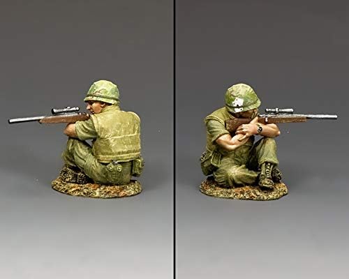 King & Country Toy Soldiers Vietnam VN002 U.S. Marine Sitting Sniper 130 Escala Peltre disponible en Yaxa Costa Rica