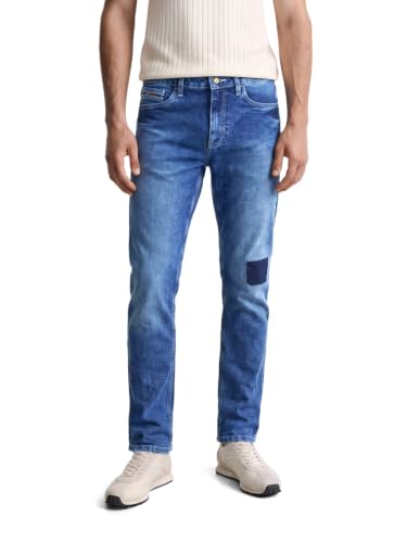 Image of The Indian Garage Co Men Regular Fit Solid Mid-Rise Stretchable Jeans