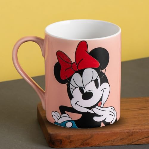 Image of Clay Craft - Official Disney Mugs : Minnie Mouse Red Bow Print, Fine Ceramic Coffee Mug, 360 Ml |Cartoon Character Gift Mug for Kids & Adults | Microwave & Dishwasher Safe