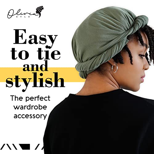 Head Wrap For Black Women - African Hair Wrap & Hair Scarf - Jersey Hair Turbans For Women - Soft & Breathable Headwrap #TOP4