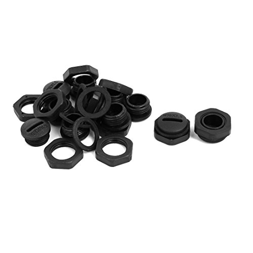Aexit M16 Nylon Transmission Male Threaded Cable Gland Screw End Cap Cover Black 10pcs