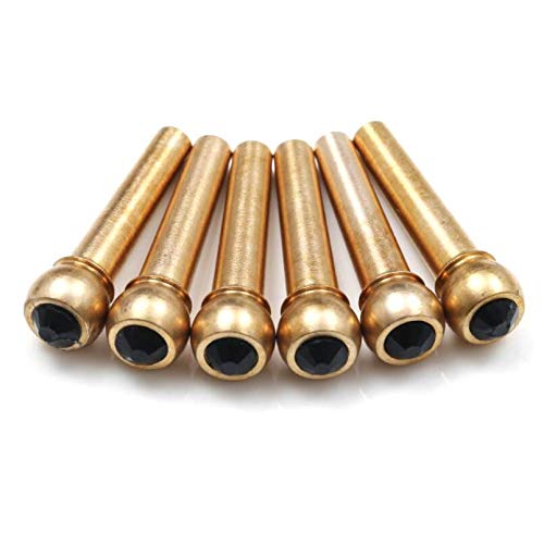 6PCS Folk Guitar Crystal Brass Acourstic Guitar Strings black Pins Guitarra Part Accessories For String Instrument With Tin box-BLACK