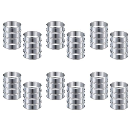 Anneau en Acier Inoxydable pour Cuisson Moule Rond Muffin 48 Pcs