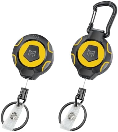 2 X 60cm Reinforced Steel Wire Retractable Key Ring With - Foto 3