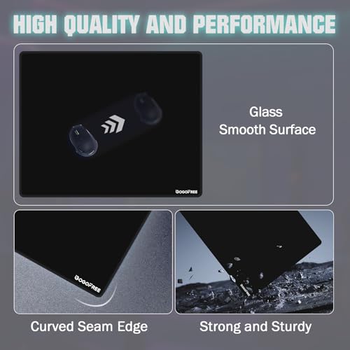 Glass Mousepad with Hard Surface for Gaming, Ultra Smooth Mouse Mat, Water-Resistant Large Mouse Pad Precision Speed Control for Esport Games/Office, Black XL(15.7’’×19.6’’) by SYHITOU - Used condition - Image 6