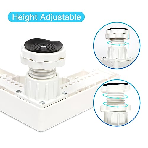 Image of Nefish Mini Fridge Stand Adjustable Refrigerator Stand with 4 Strong Feet Universal Appliance Stand Base Heavy Duty Washer and Dryer Stand Laundry Pedestal Multi-Functional Base (White)