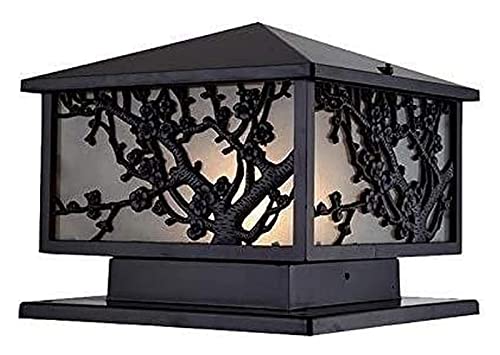 PUFAHAU Lampadaire D'Extérieur, Éclairage De Cour, Carré, Extérieur, Colonne, Phare, Lanternes Étanches, Haute Luminosité, Verre, Aluminium, Métal, Lampe De Jardin, Décoration