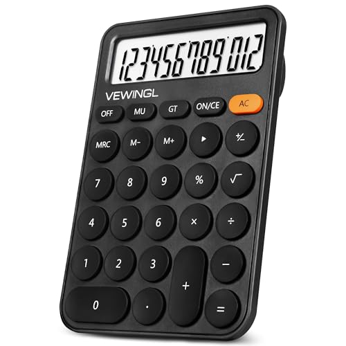 Calculadora estándar de 12 dígitos, pantalla grande de escritorio de 6.2 x 4.2 pulgadas y botones, calculadora con pantalla LCD grande para oficina, escuela, hogar y uso comercial, apagado automático,